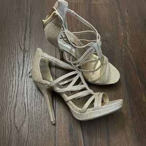 Gold/ champagne strappy heels